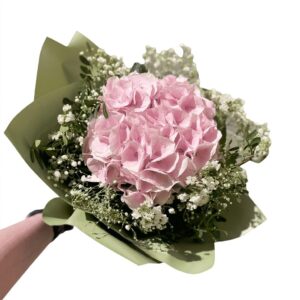 Elegantná kytica z čerstvých hortenzií v luxusnom floristickom obale. Dovoz kvetov, dovoz kytíc Prešov a okolie, rozvoz kvetov Prešov, kvetinárstvo Prešov.