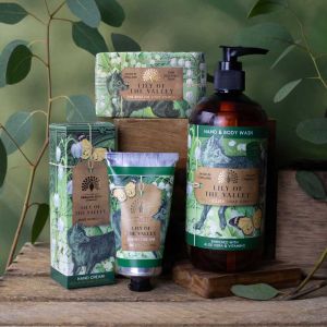 Darčeková sada na starostlivosť o ruky a telo Konvalinka od The English Soap Company s tekutým mydlom a telovým mliekom v elegantnom darčekovom balení. Vhodná ku kytici, samostatne alebo do darčekového koša. Možnosť doručenia cez Packetu po celom Slovensku. Dovoz kvetov, dovoz kytíc Prešov a okolie, rozvoz kvetov Prešov, kvetinárstvo Prešov.